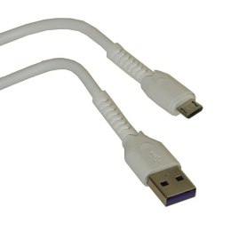 Kabel USB wtyk A- micro USB B 1,0m 3A biały HQ MXU