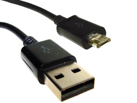 Kabel USB wtyk A- micro USB B 1,0m czarny ---