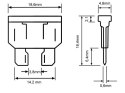 Oprawa bezpiecznika nożowego 0,75mm żółty op/10