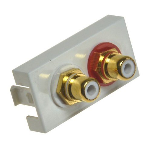 Adapter Mosaic 22,5x45 2x Gniazdo RCA lutowane