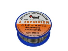 Cyna 2,50/ 100g Sn60Pb40 z topnikiem Cynel