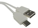 Kabel USB wtyk A- Type-C 1,5m biały --