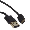 Kabel USB wtyk A- Type-C 1,5m czarny