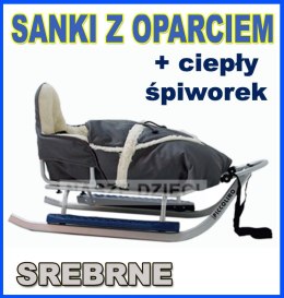 PICCOLINO SREBRNE Sanki ze spiworkiem OPARCIE