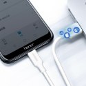 Kabel przewód PVC USB0-A - microUSB 480 Mb/s 0.25m biały