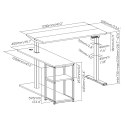 Biurko podnoszone elektrycznie Ergo Office, max wys. 121cm, max - 70 kg, z blatem i półkami, do pracy stojąco siedzącej, brąz ru