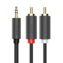 Kabel przewód audio 3.5 mm mini jack - 2x RCA 1.5m czarny