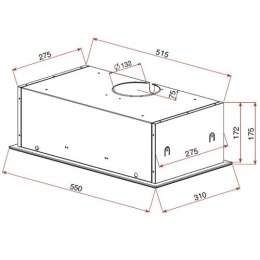 Okap podszafkowy TEKA GFG2 GLASS BLACK (334 m3/h; 550mm; kolor czarny)