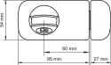 LOB ZAMEK NAWIERZCHNIOWY 3 KLUCZE TB61 60MM BRĄZOWY