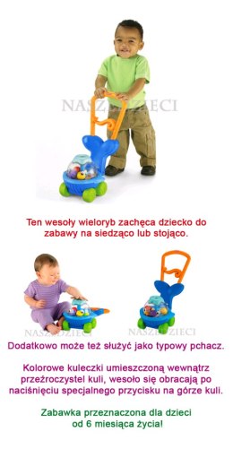 FISHER PRICE T7156 Wieloryb pchacz piłeczki