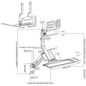 Uchwyt ścienny do monitora i klawiatury Maclean, ze sprężyną gazową i uchwytem na komputer CPU, 17"-32", 9 kg, MC-838