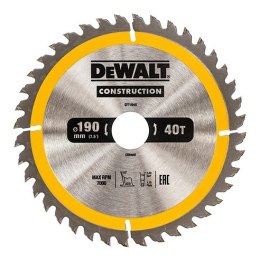 DEWALT PIŁA TARCZOWA DO DREWNA 190/30MM, 40 ZĘBÓW