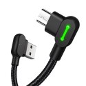 Kabel USB do Micro USB kątowy Mcdodo CA-5772 LED, 1.8m (czarny)