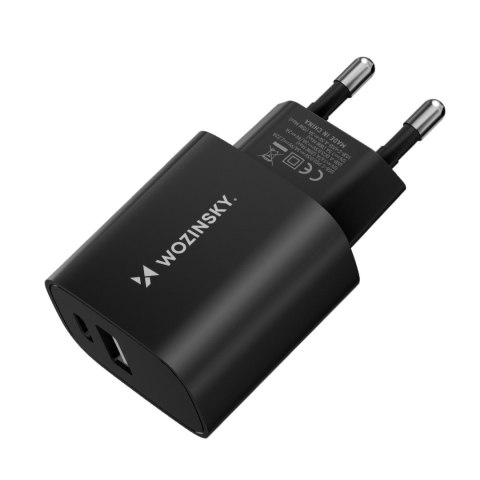 Ładowarka sieciowa 20W USB-A USB-C 100-240V czarna