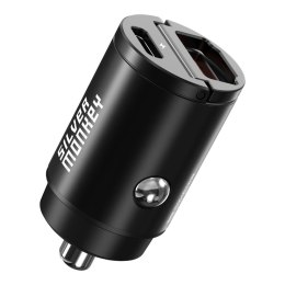 Ładowarka samochodowa do gniazdka zapalniczki 30W 1x USB-C PD 1xUSB-A QC czarna