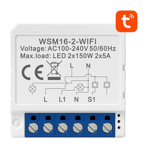 Inteligentny przełącznik dopuszkowy WiFi Avatto WSM16-W2 TUYA