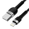 Kabel przewód do iPhone w oplocie USB-A - Lightning 2.4A 2m czarny