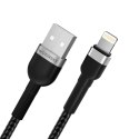 Kabel przewód do iPhone w oplocie USB-A - Lightning 2.4A 2m czarny