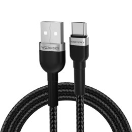 Kabel przewód w oplocie USB-A - USB-C 2.4A 1m czarny