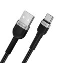 Kabel przewód w oplocie USB-A - USB-C 2.4A 2m czarny