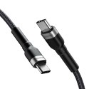 Kabel przewód w oplocie USB-C - USB-C PD 65W 1m czarny