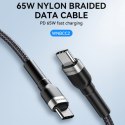 Kabel przewód w oplocie USB-C - USB-C PD 65W 2m czarny