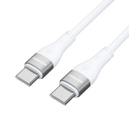 Trwały elastyczny kabel przewód USB-C - USB-C PD 65W 1m biały