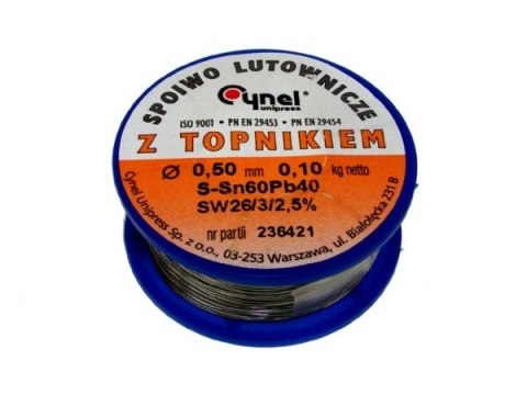 Cyna 0,50/100g Sn60Pb40 z topnikiem Cynel