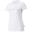 ND05_K12796-M 848303 02 Koszulka damska Puma ESS+ Metallic Logo Tee biała 848303 02 r.M