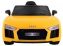 Auto Na Akumulator Audi R8 Spyder Żółty Pilot EVA Wolny Start Radio MP3 LED