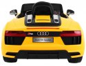 Auto Na Akumulator Audi R8 Spyder Żółty Pilot EVA Wolny Start Radio MP3 LED