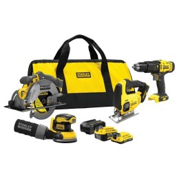 STANLEY ZESTAW 4 ELEKTORNARZĘDZI 18V V20 1*2.0AH 1*4.0AH