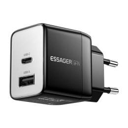 Ładowaka sieciowa, Essager, ECT33W-LJB01-Z, GaN, 1xUSB-A, 1xUSB-C, 33W (czarna)