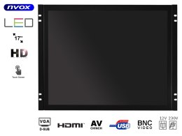 Monitor dotykowy open frame led 17cali vga hdmi bnc av12v 230v