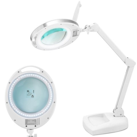 Lampa kosmetyczna z lupą szkłem powiększającym na biurko 5 dpi 60x LED śr. 127 mm