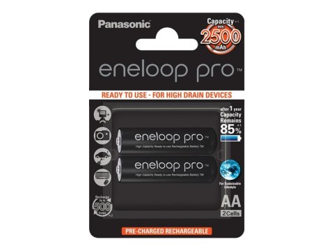 Panasonic Akumulatory Panasonic ENELOOP Pro BK-3HCDE/2BE, 2500 mAh, 500 (2xAA) | Panasonic