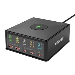 Ładowarka sieciowa Blitzwolf 868H, 2xUSB-A, 3xUSB typu C, 160W (czarny)