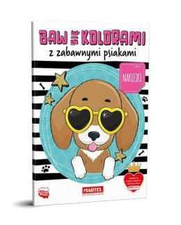 Baw się kolorami z zabawnymi psiakami z naklejkami