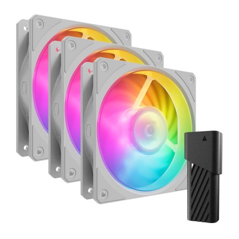 COOLER MASTER WENTYLATOR Mobius 120P ARGB White 3-Pack Fan Kit