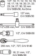 YATO WKŁAD DO SZUFLADY ZESTAW NASADEK 1/2'' 24 CZĘŚCI