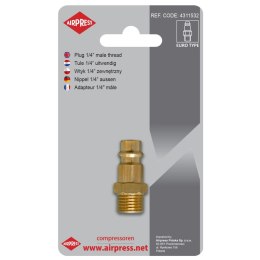 AIRPRESS WTYK SZYBKOZŁĄCZKI Z GWINTEM ZEWNĘTRZNYM 1/4''