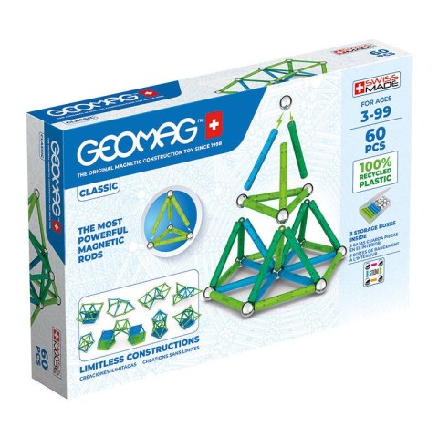 Klocki magnetyczne Classic Recycled 60 elementów GEOMAG GEO-272