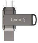 Lexar Lexar | Pendrive 2 w 1 | JumpDrive Dual Drive D400 | 64 GB | USB 3.1 | Szary