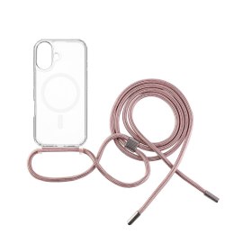 Fixed Fixed | MagPure Neck | Back Cover with Lanyard | Apple | iPhone 16 Plus | TPU | Clear, Pink