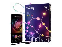 Twinkly Twinkly Candies 100 Pearl-shaped RGB LEDs, Clear Wire, USB-C|Twinkly