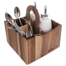 Pojemnik stojak koszyk na przybory kuchenne sztućce organizer WOODEN