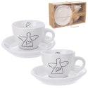 Filiżanka do kawy espresso porcelanowa biała 90 ml 2 sztuki