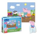 PUZZLE "ŚWINKA PEPPA" 60 ELEMENTÓW Z FIGURKĄ GEORGA KOLOROWA UKŁADANKA