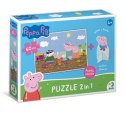 PUZZLE "ŚWINKA PEPPA" 60 ELEMENTÓW Z FIGURKĄ GEORGA KOLOROWA UKŁADANKA