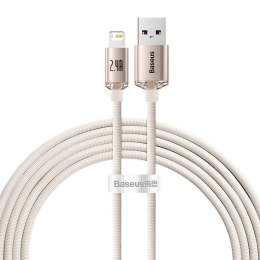 Kabel USB do iP Baseus Crystal Shine, 2.4A, 2m (różowy)